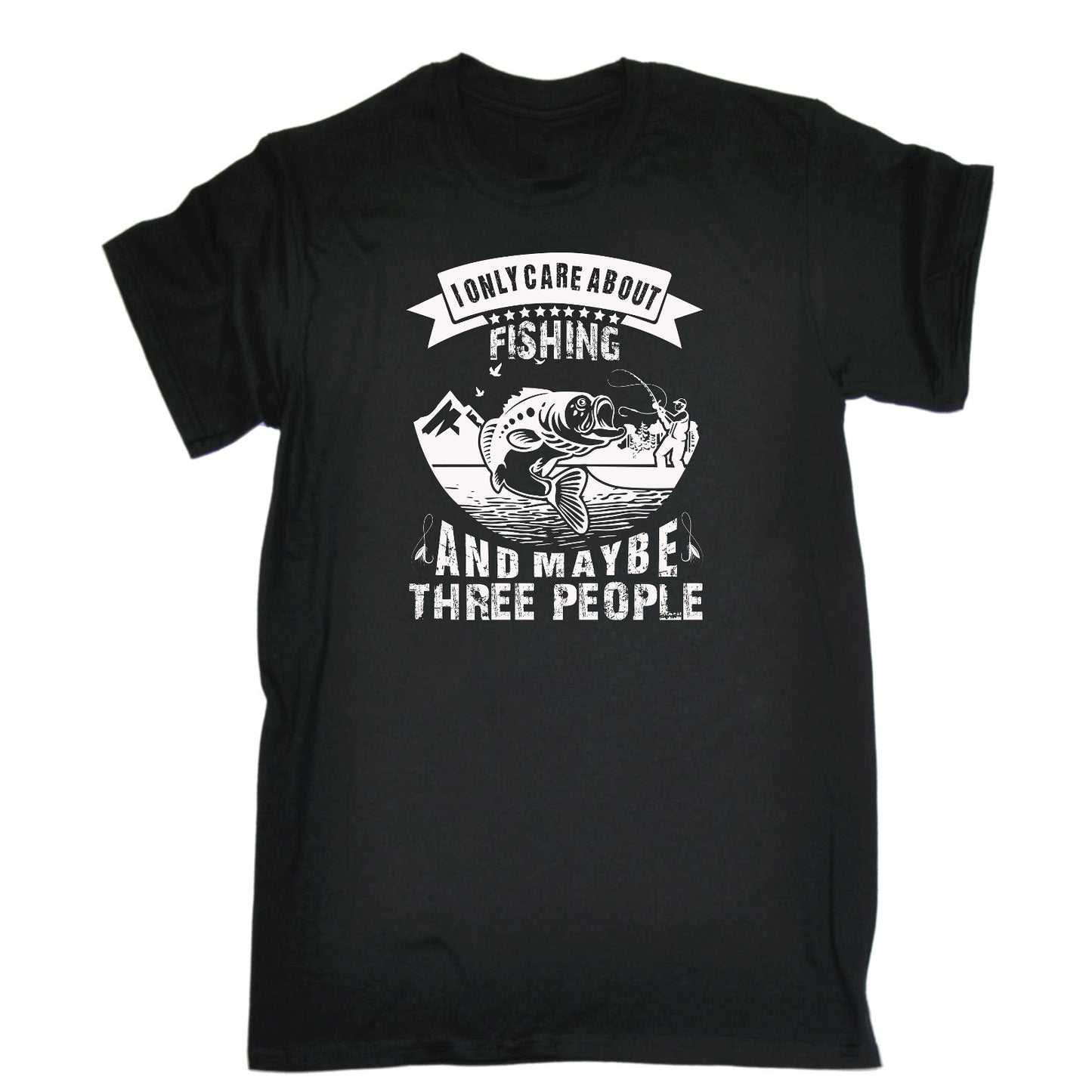 Care About Fishing And 3 People - Mens Funny T-Shirt Tshirts