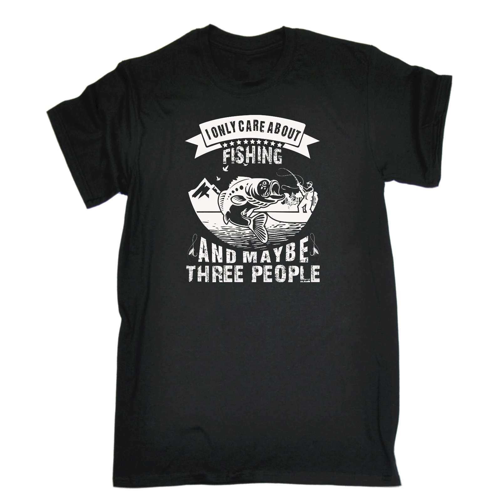 Care About Fishing And 3 People - Mens Funny T-Shirt Tshirts