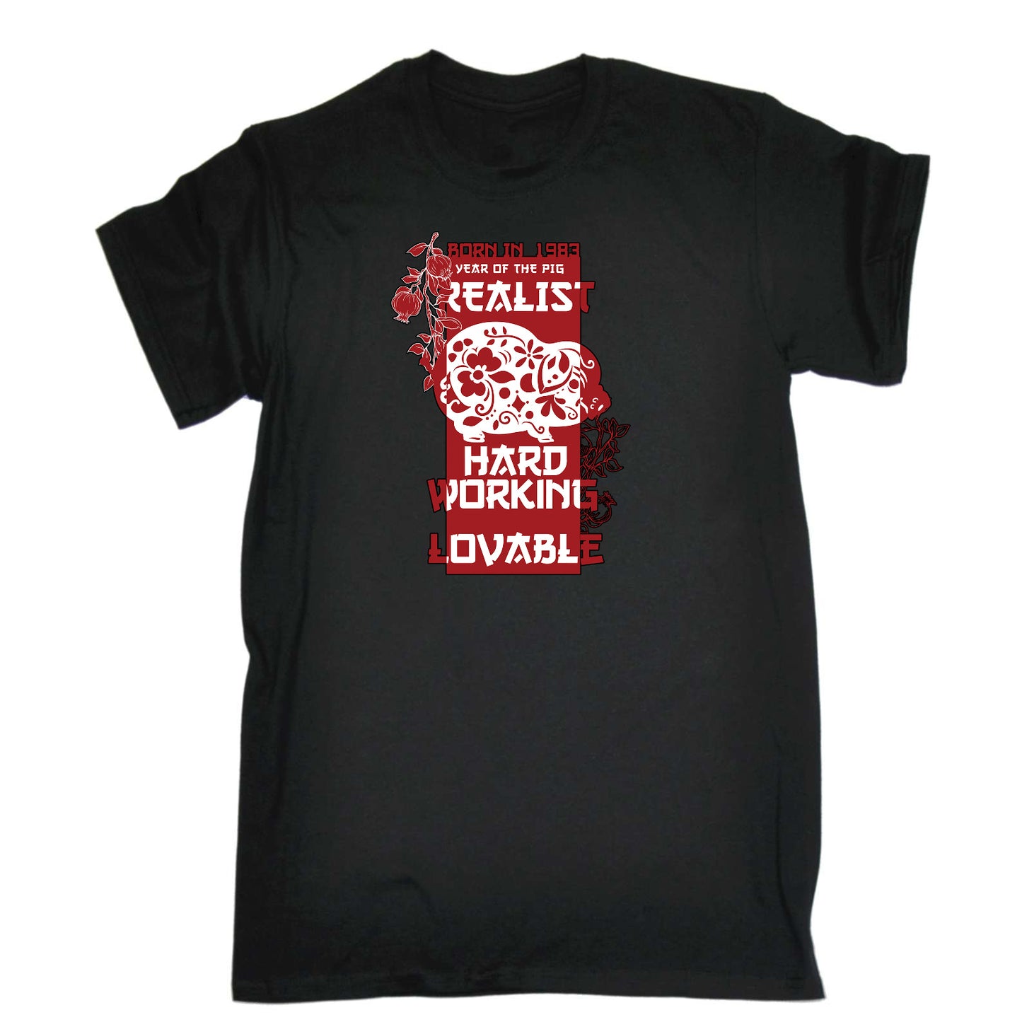 Born In 1983 Year Of The Pig Birthday - Mens Funny T-Shirt Tshirts