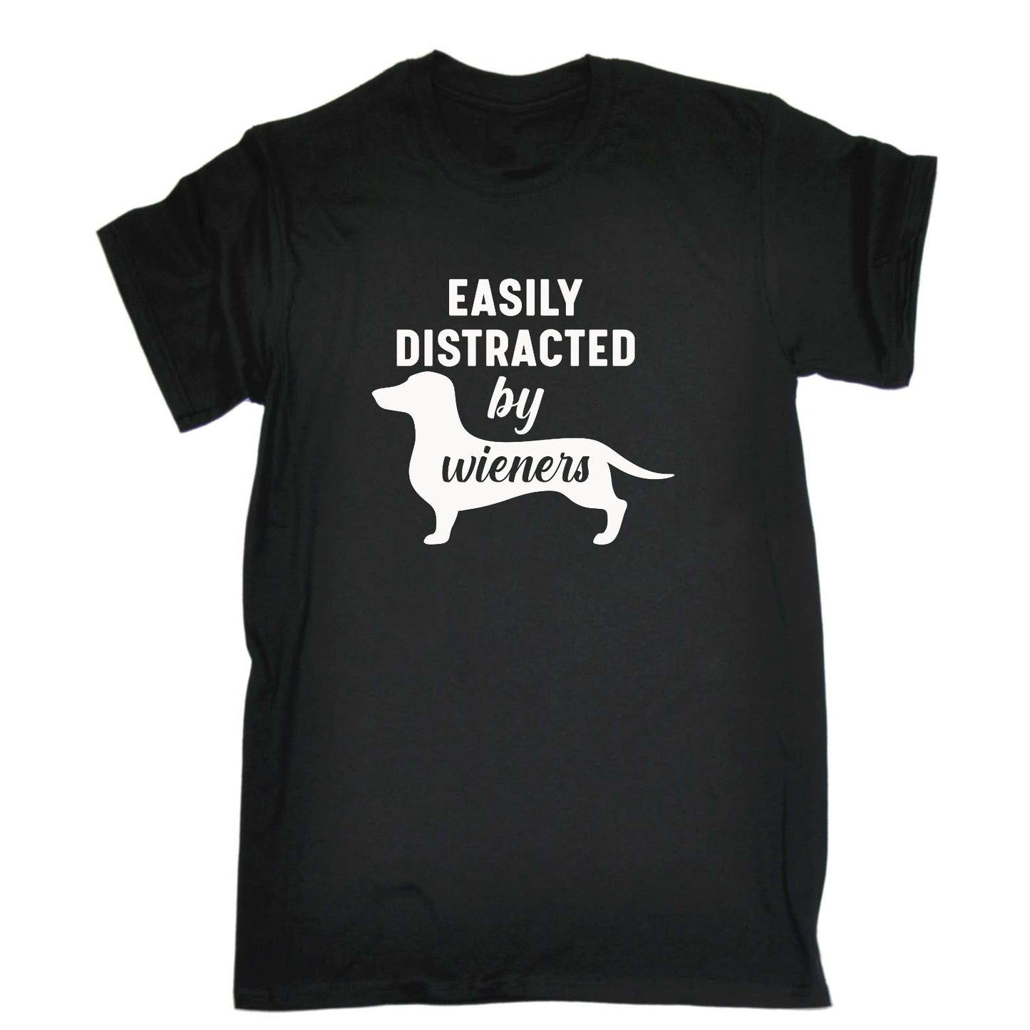 Easily Distracted By Wieners Dog Pet Animal Dogs - Mens Funny T-Shirt Tshirts