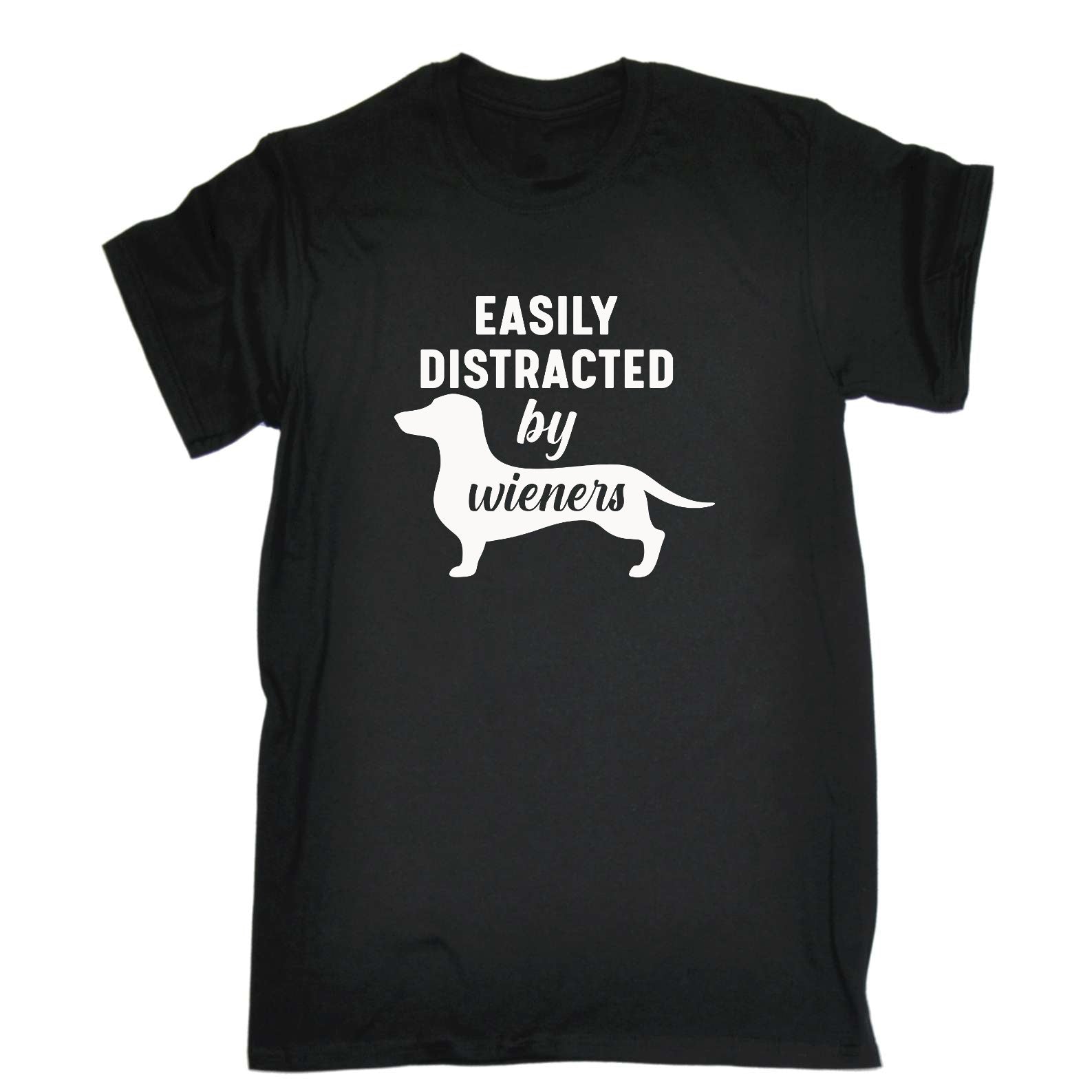 Easily Distracted By Wieners Dog Pet Animal Dogs - Mens Funny T-Shirt Tshirts