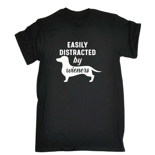 Easily Distracted By Wieners Dog Pet Animal Dogs - Mens Funny T-Shirt Tshirts