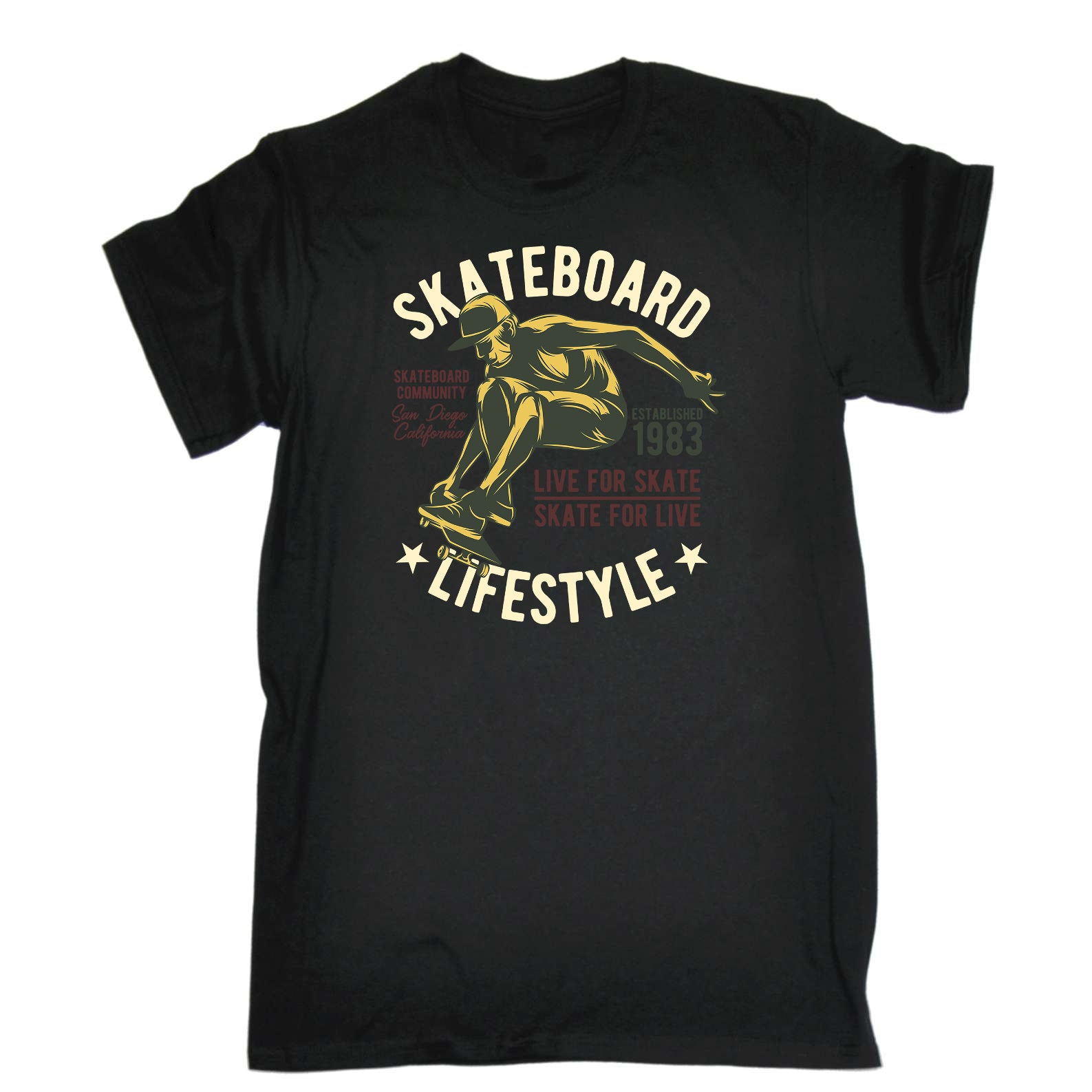 Skateboard Lifestyle California Skate Board - Mens Funny T-Shirt Tshirts