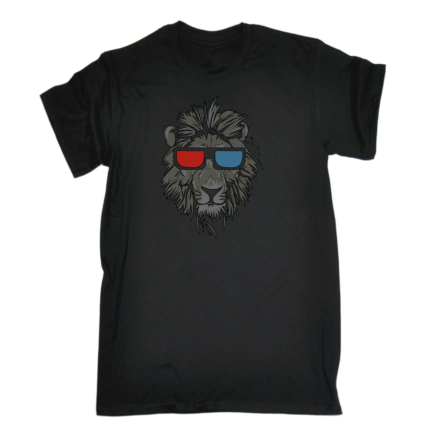 Cool Lion 3D Glasses Animal - Mens Funny T-Shirt Tshirts