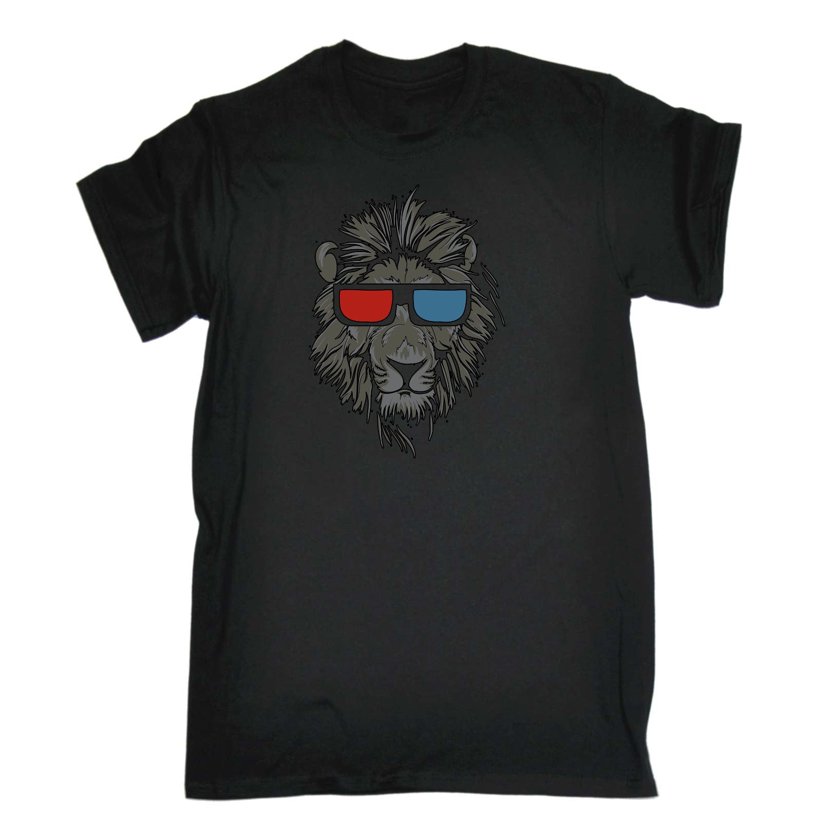 Cool Lion 3D Glasses Animal - Mens Funny T-Shirt Tshirts