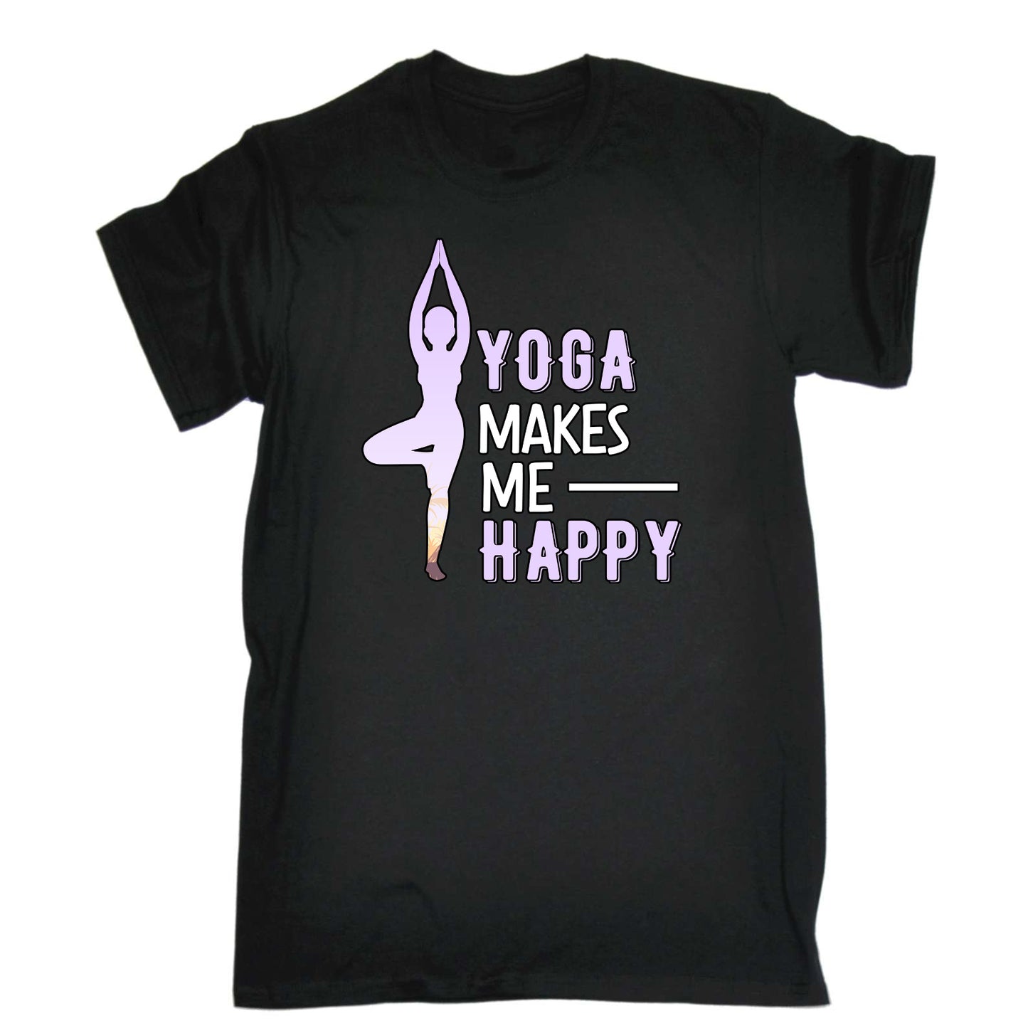 Yoga Makes Me Happy - Mens Funny T-Shirt Tshirts