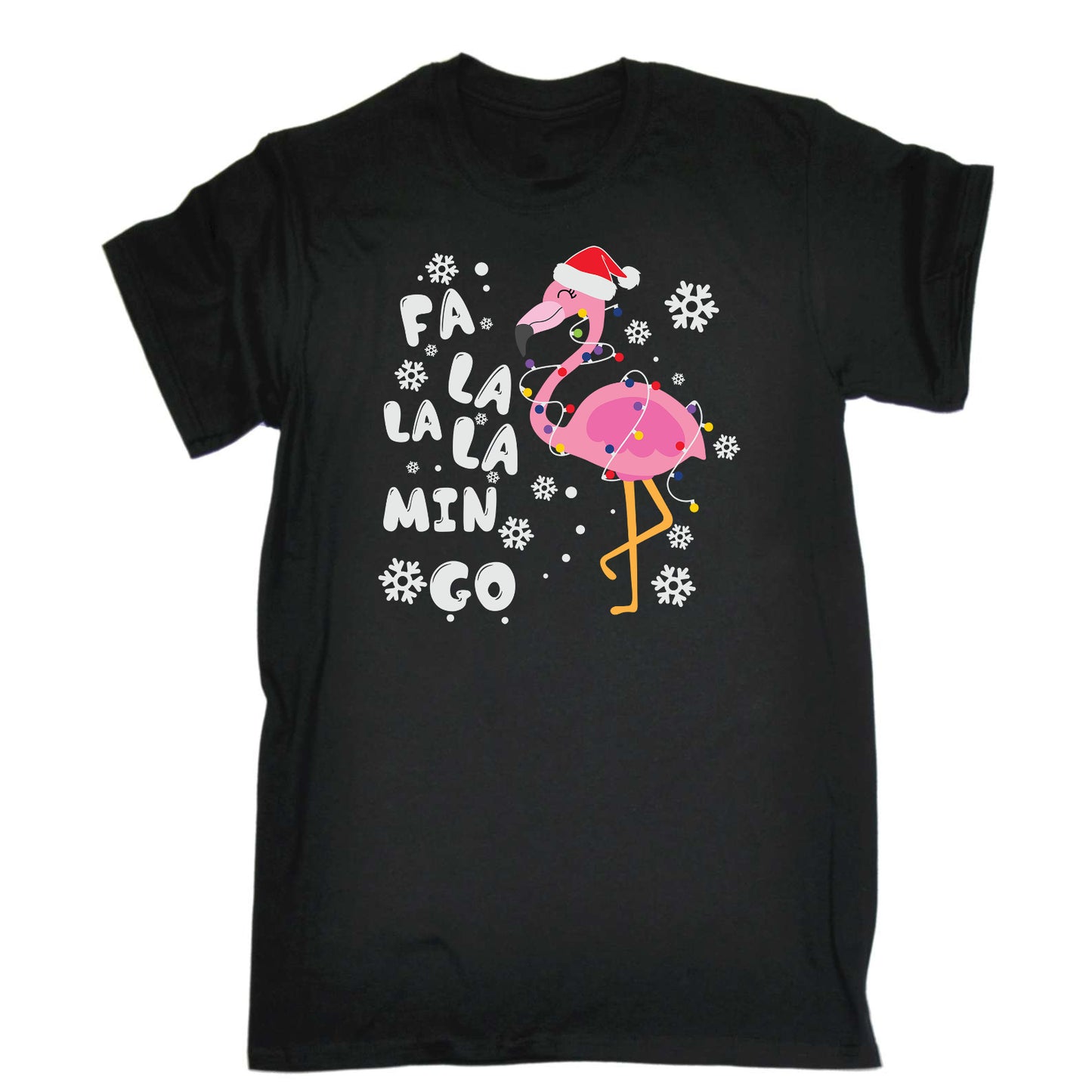 Fa La La Min Go Flamingo Christmas Xmas Bird Animal - Mens Funny T-Shirt Tshirts