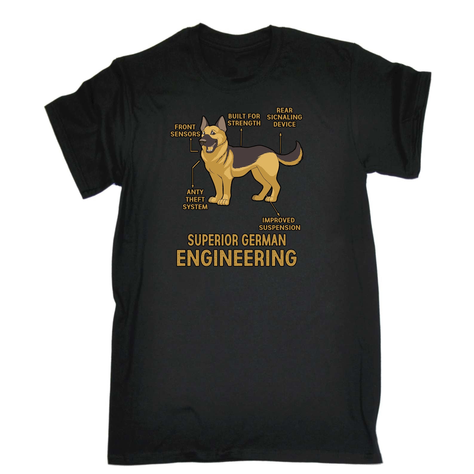 Superior German Engineering German Shepard Dog - Mens Funny T-Shirt Tshirts