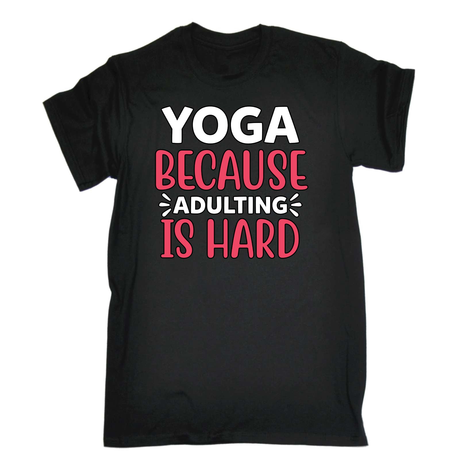 Yoga Because Adulting Is Hard - Mens Funny T-Shirt Tshirts