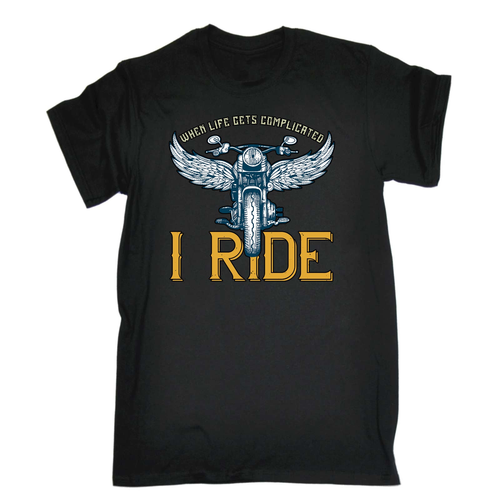 When Life Gets Complicated Motorbikle Motorcycle - Mens Funny T-Shirt Tshirts