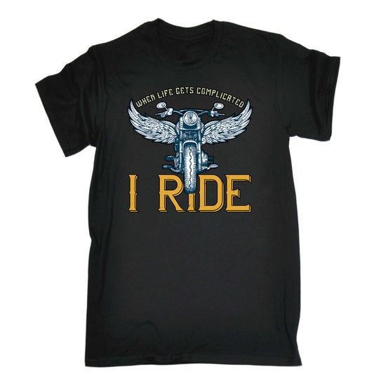When Life Gets Complicated Motorbikle Motorcycle - Mens Funny T-Shirt Tshirts