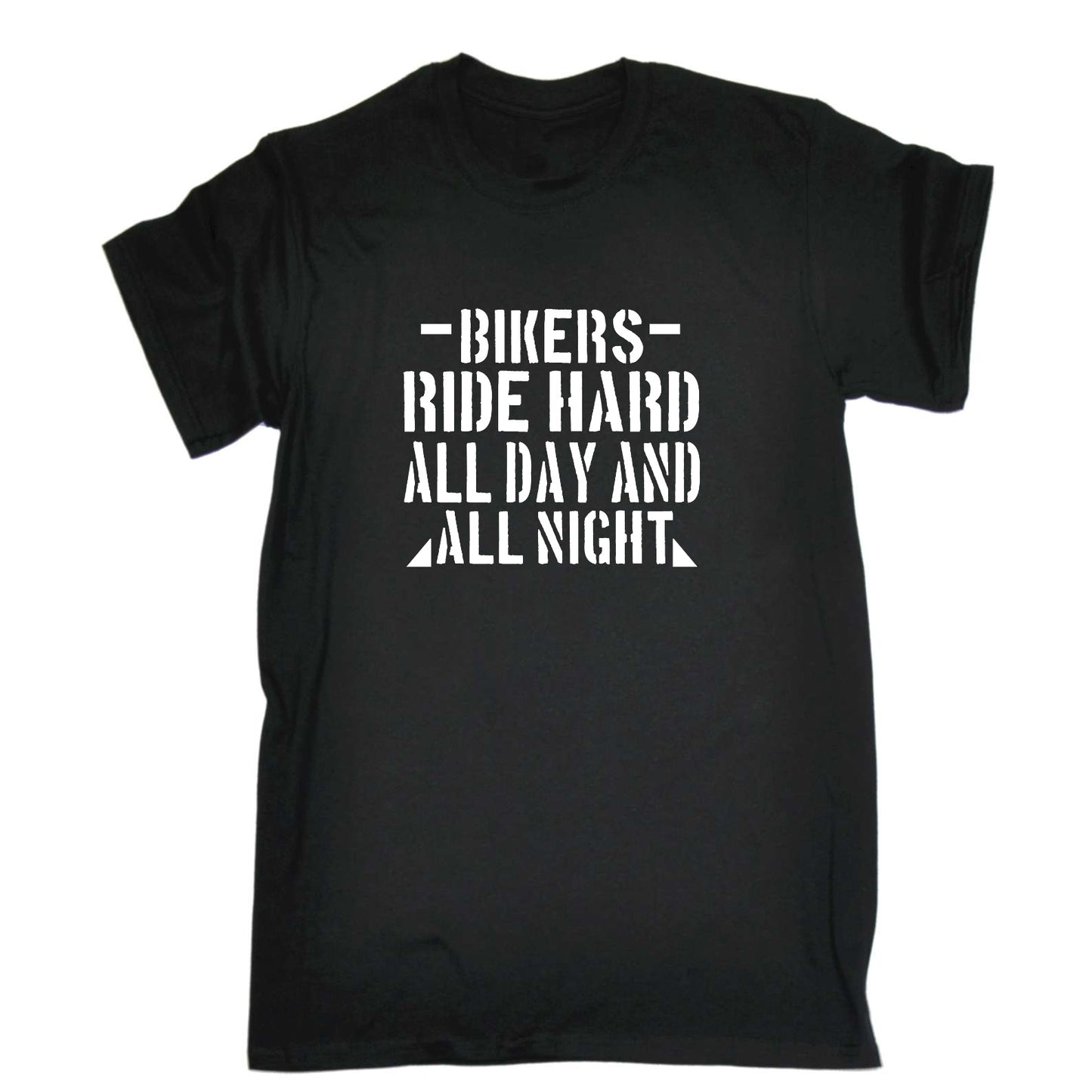 Bikers Ride Hard All Day And Night Motorbike Motorcycle - Mens Funny T-Shirt Tshirts