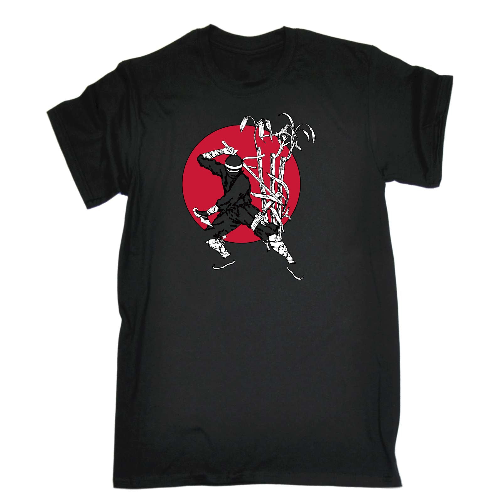 Ninja Bamboo Sunset - Mens Funny T-Shirt Tshirts