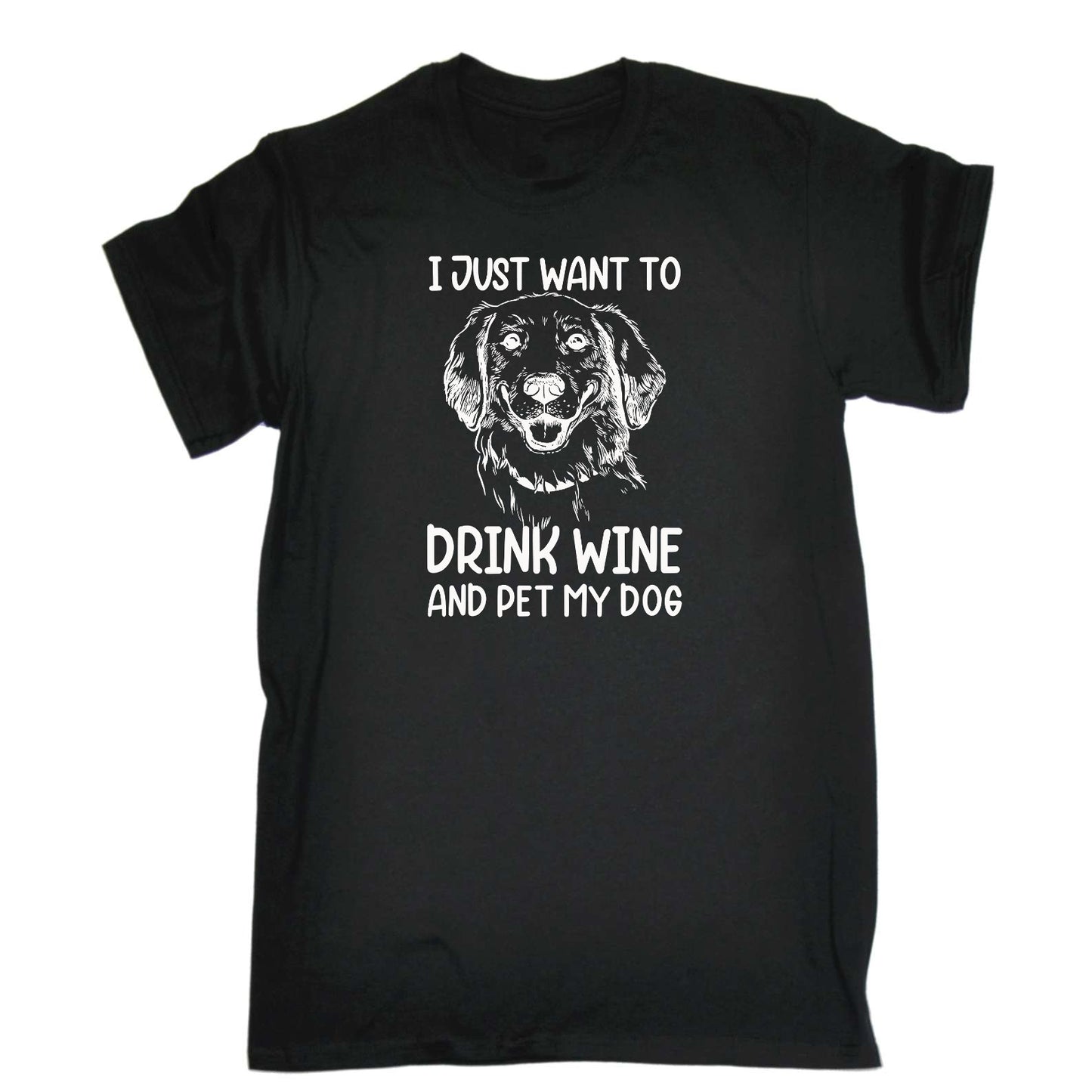 Srink Wine And Pet My Dog Dogs Animal - Mens Funny T-Shirt Tshirts