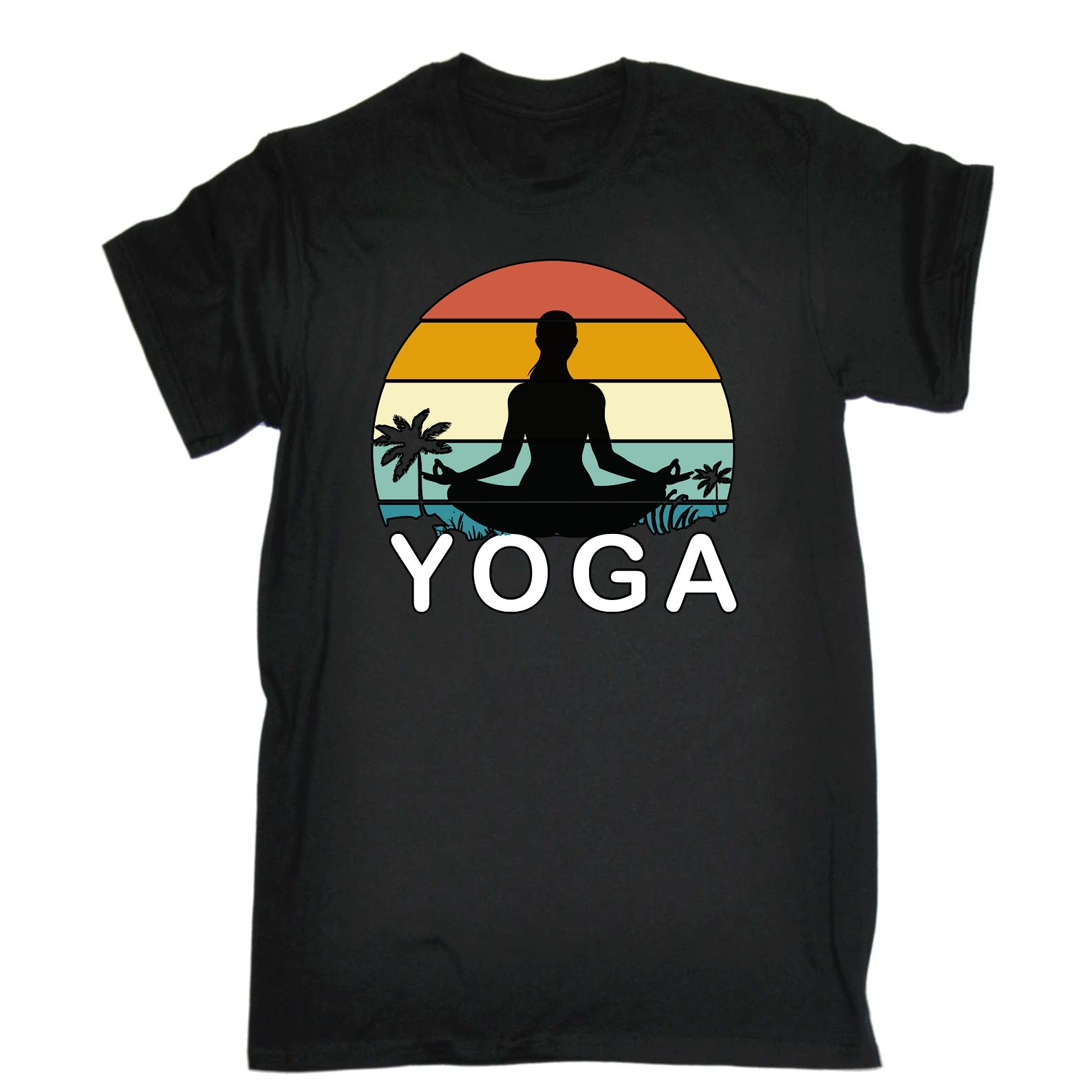 Yoga Sunset - Mens Funny T-Shirt Tshirts