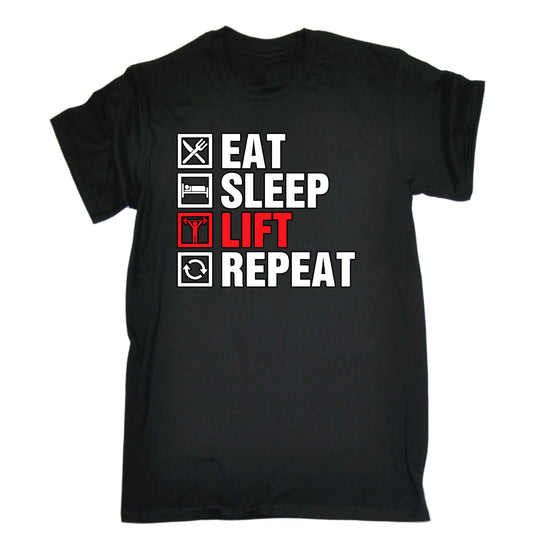 Eat Sleep Lift Repeat Gym Bodybuilding Weights - Mens Funny T-Shirt Tshirts
