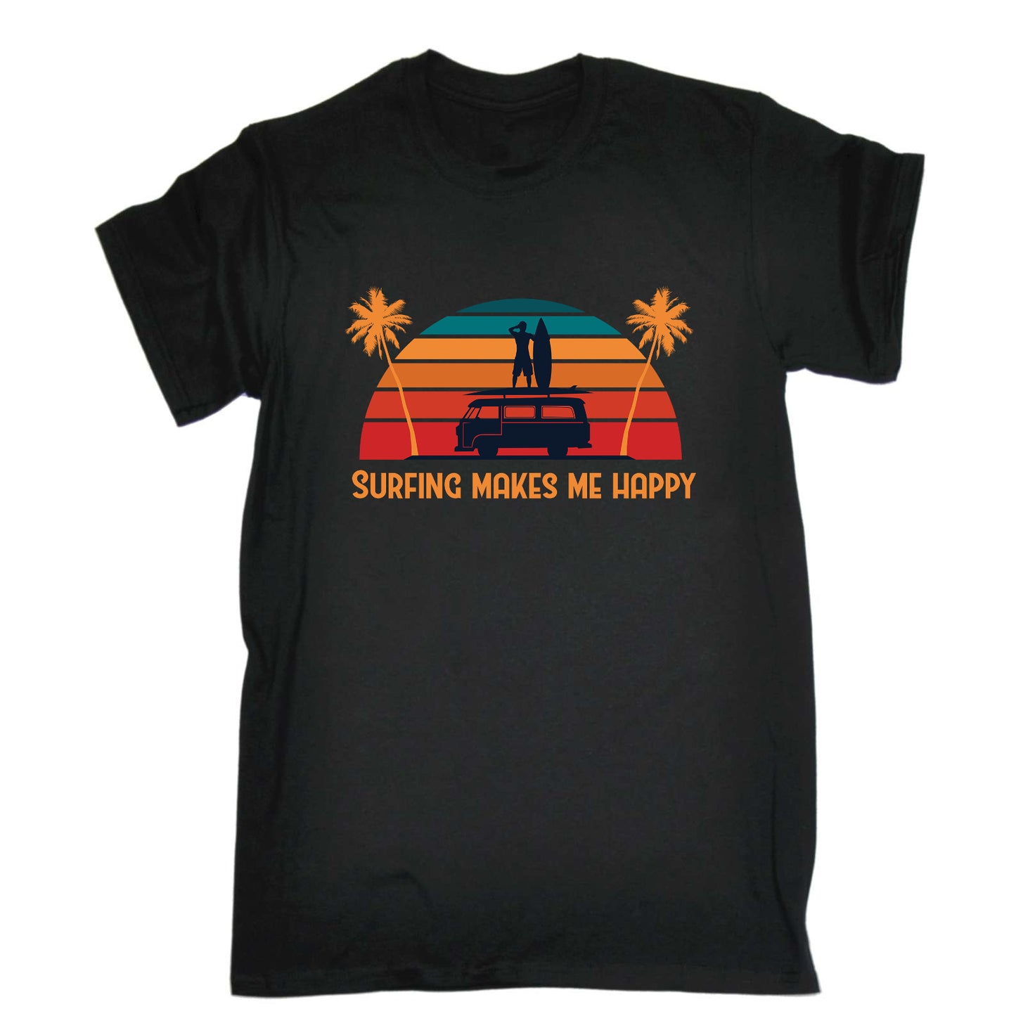 Surfing Makes Me Happy Surf - Mens Funny T-Shirt Tshirts