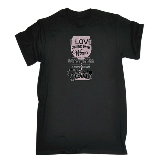 Love Cooking With Wine Alcohol Food - Mens Funny T-Shirt Tshirts