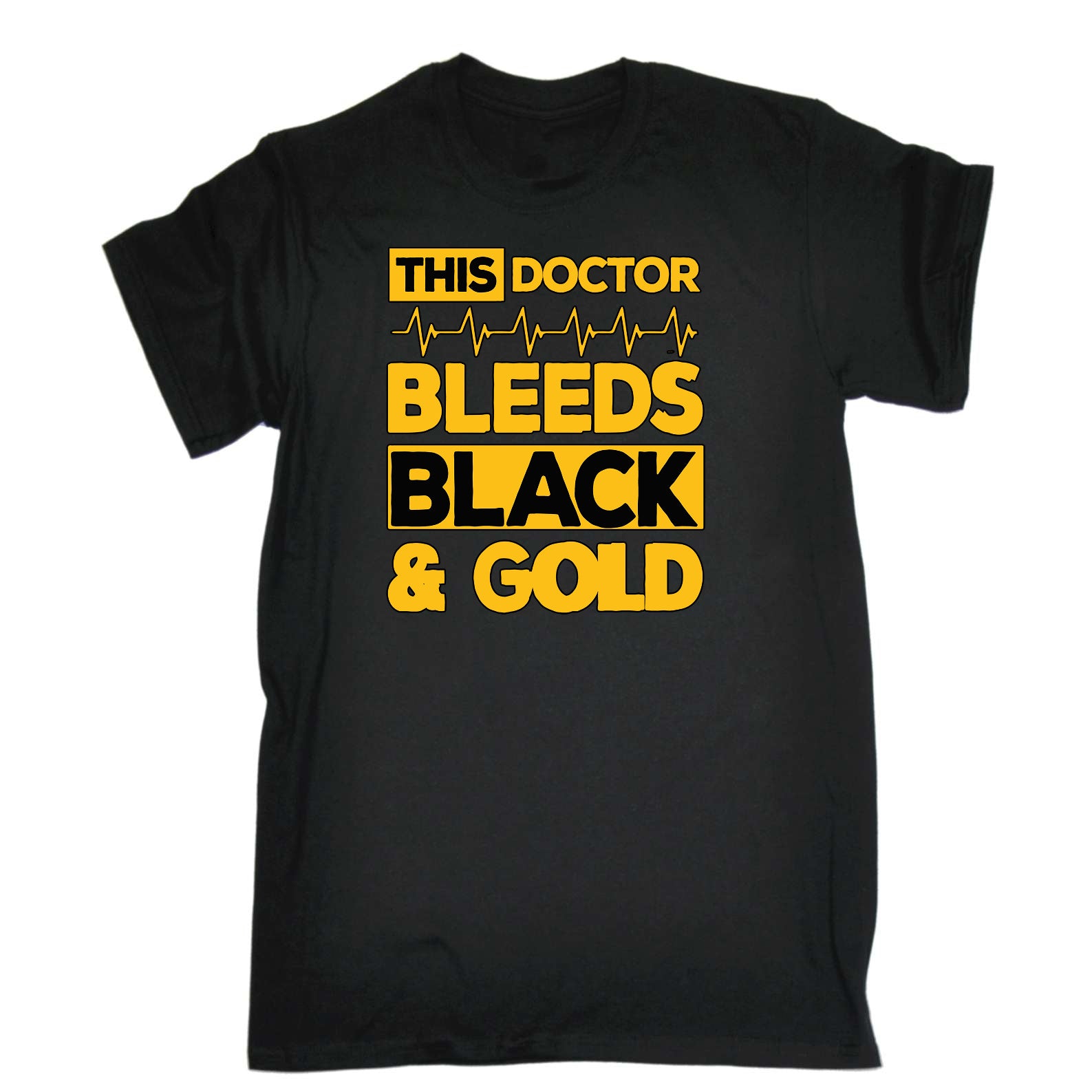 This Doctor Bleeds Black And Gold - Mens Funny T-Shirt Tshirts