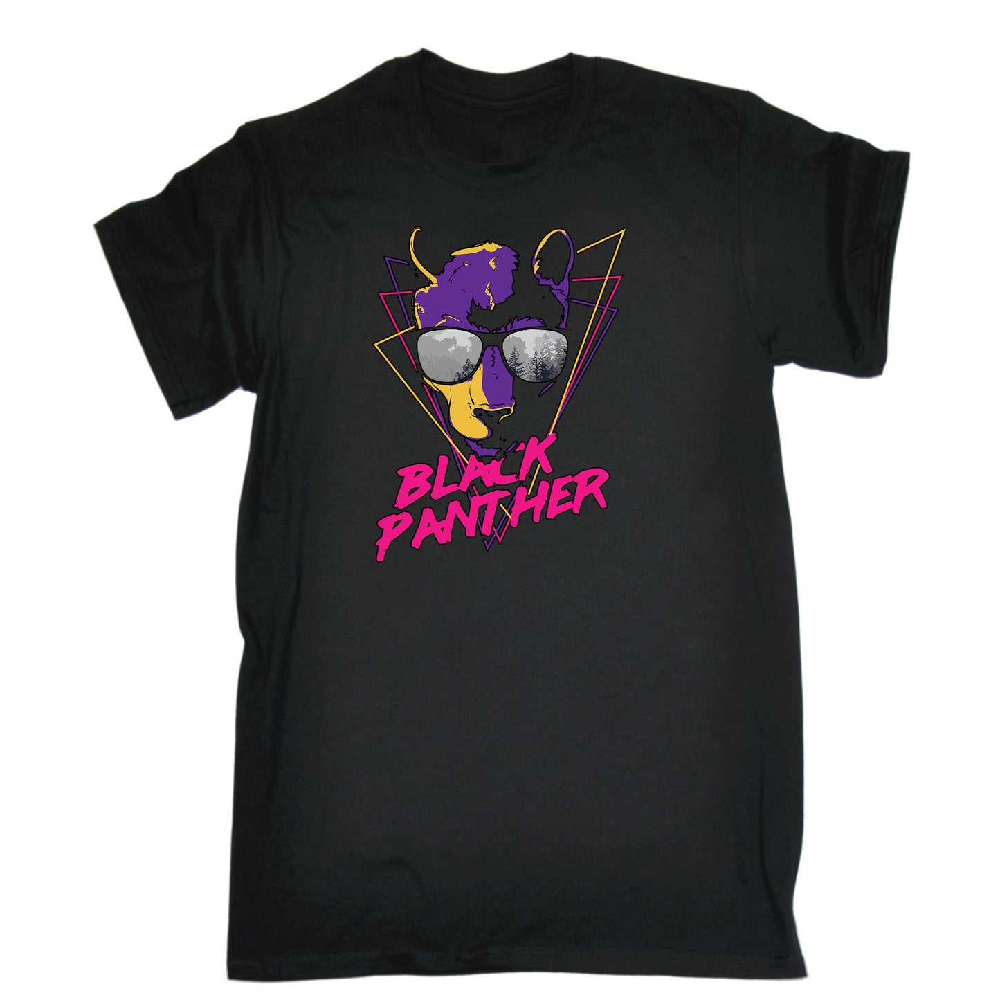 Black Panther Retro - Mens Funny T-Shirt Tshirts
