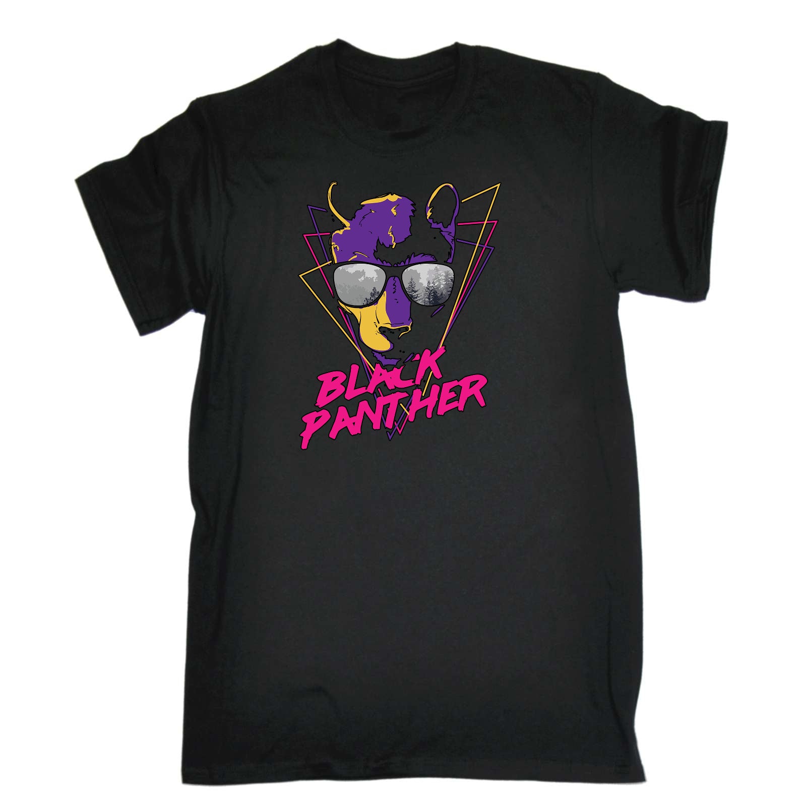 Black Panther Retro - Mens Funny T-Shirt Tshirts