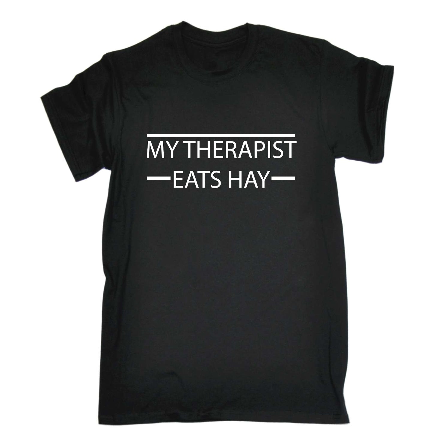 My Therapist Eats Hay Equestrian Horse Horses - Mens Funny T-Shirt Tshirts