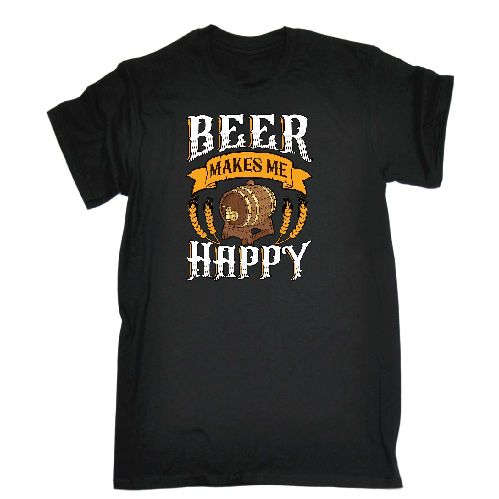 Beer Makes Me Happt Alcohol - Mens Funny T-Shirt Tshirts