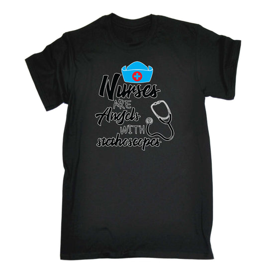 Nurses Are Angles With Stethoscopes - Mens Funny T-Shirt Tshirts