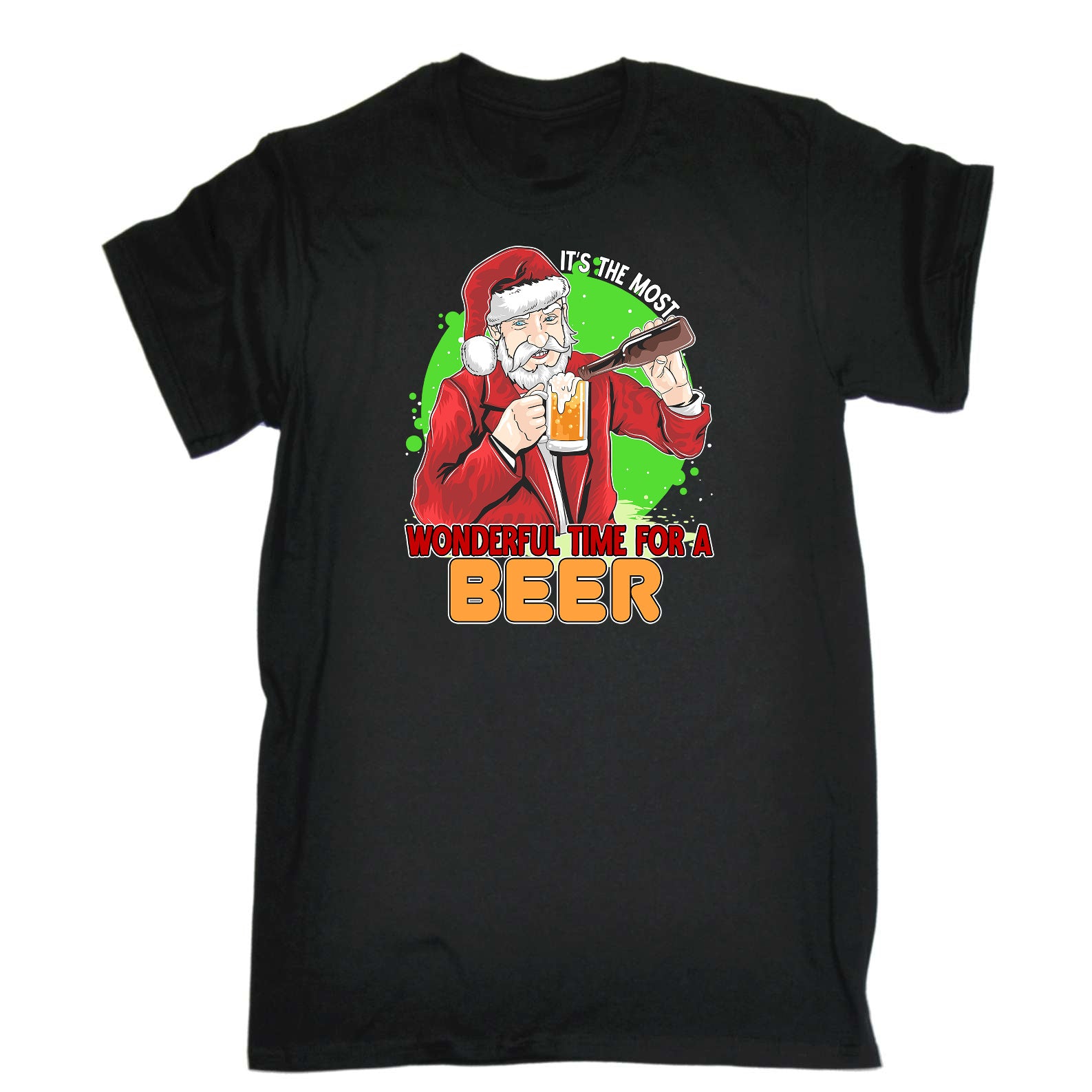 Most Wonderful Time For A Beer Christmas Xmas Santa - Mens Funny T-Shirt Tshirts