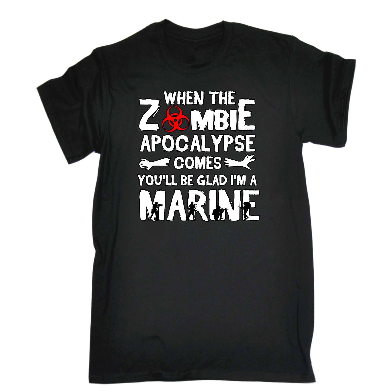 When The Zombie Apocalypse Comes Marine - Mens Funny T-Shirt Tshirts