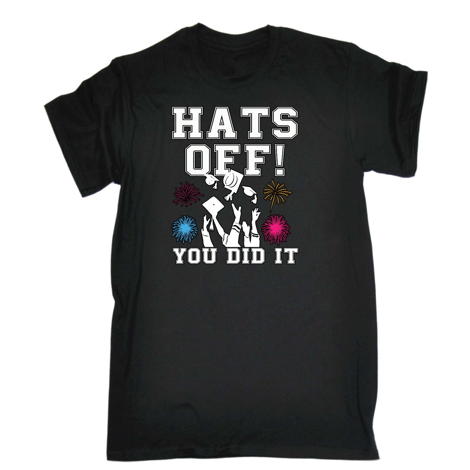 Hats Off You Did It Graduation University College - Mens Funny T-Shirt Tshirts