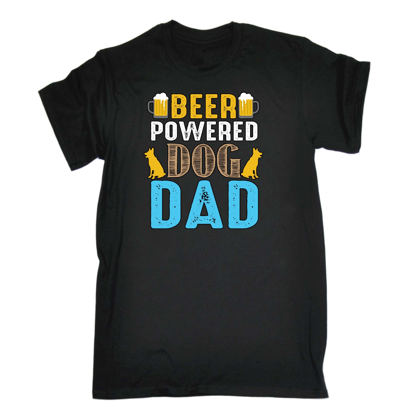 Fathers Day Beer Power Dog Dad - Mens Funny T-Shirt Tshirts