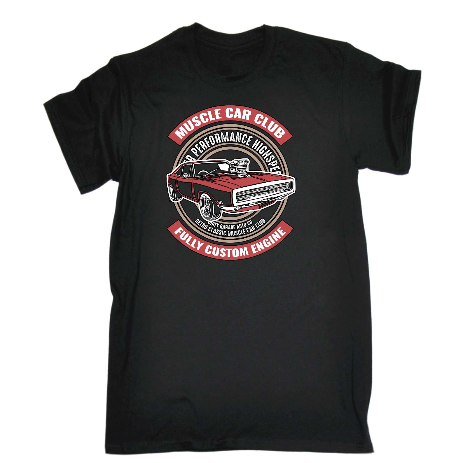 Muscle Car Club Fully Custom Engine - Mens Funny T-Shirt Tshirts
