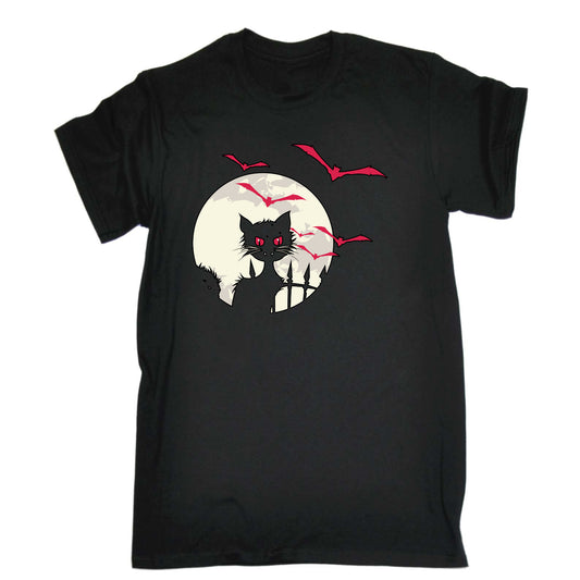 Halloween Scary Cat - Mens Funny T-Shirt Tshirts