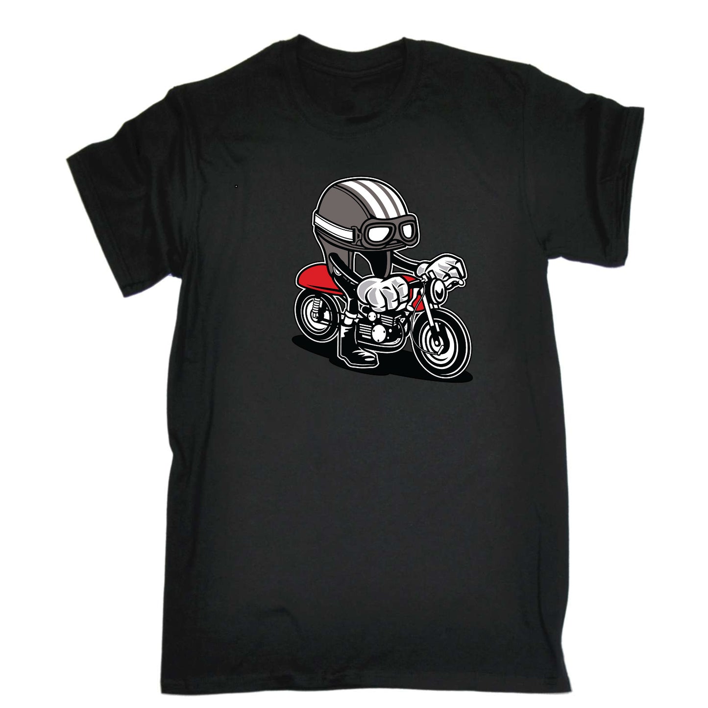 Cartoon Racer Motorbike Motorcycle - Mens Funny T-Shirt Tshirts