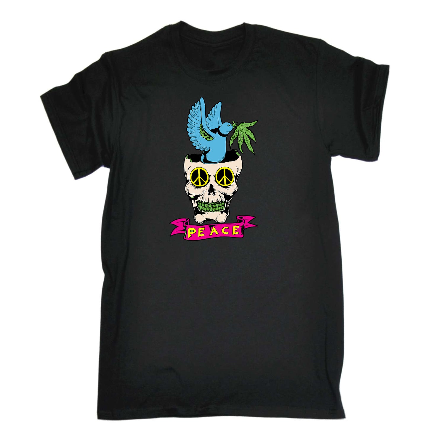Peace Skull - Mens Funny T-Shirt Tshirts