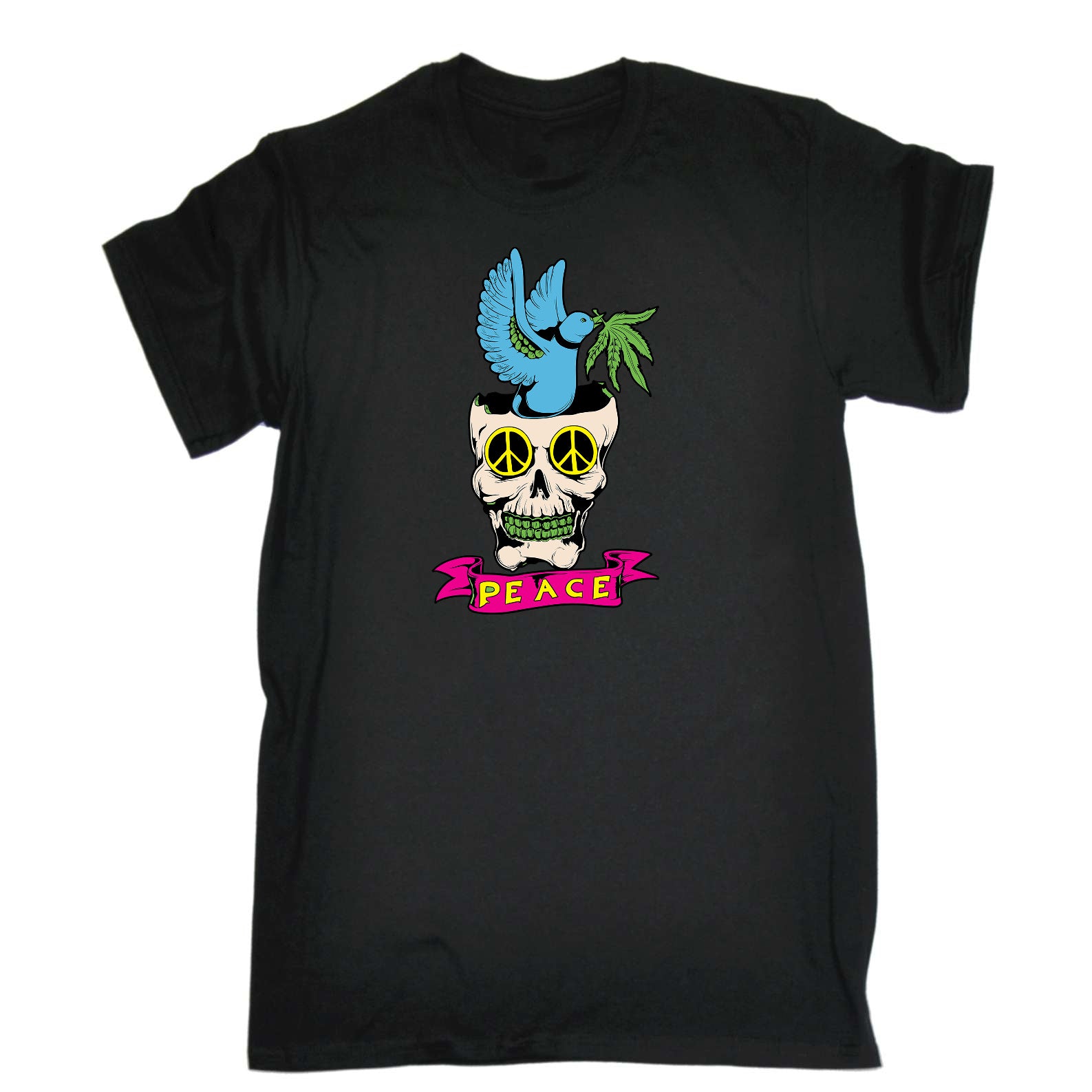 Peace Skull - Mens Funny T-Shirt Tshirts