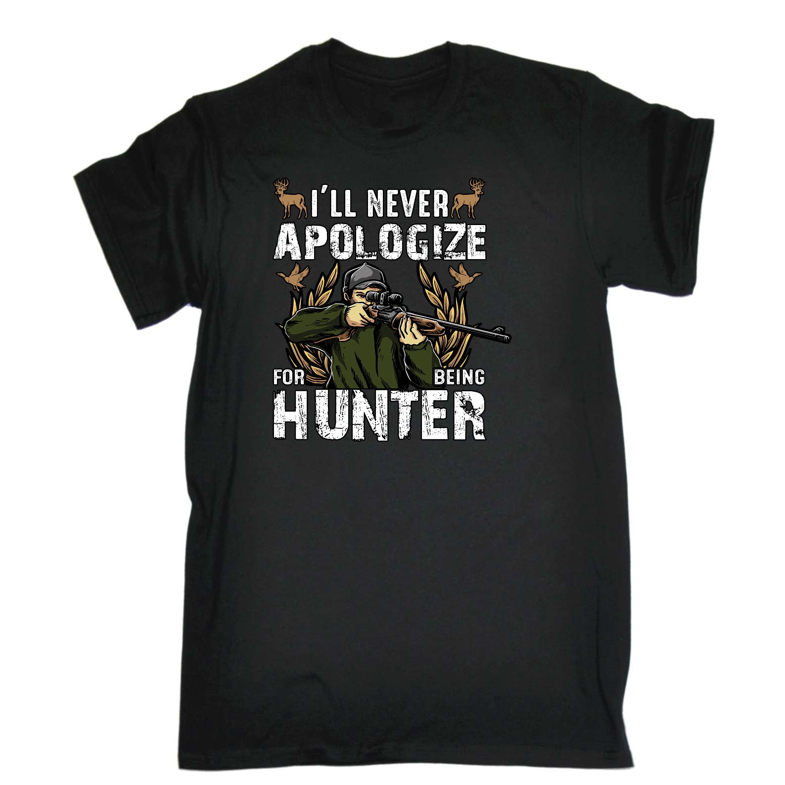 Never Apologize For Being A Hunter Hunting - Mens Funny T-Shirt Tshirts