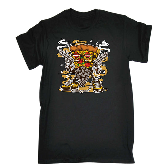 Pizza Gangster Retro Food Cartoon - Mens Funny T-Shirt Tshirts