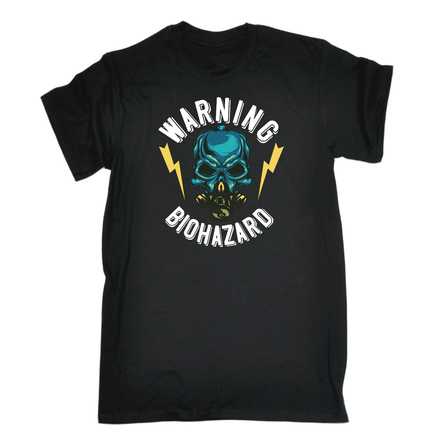 Warning Biohazard Skull - Mens Funny T-Shirt Tshirts