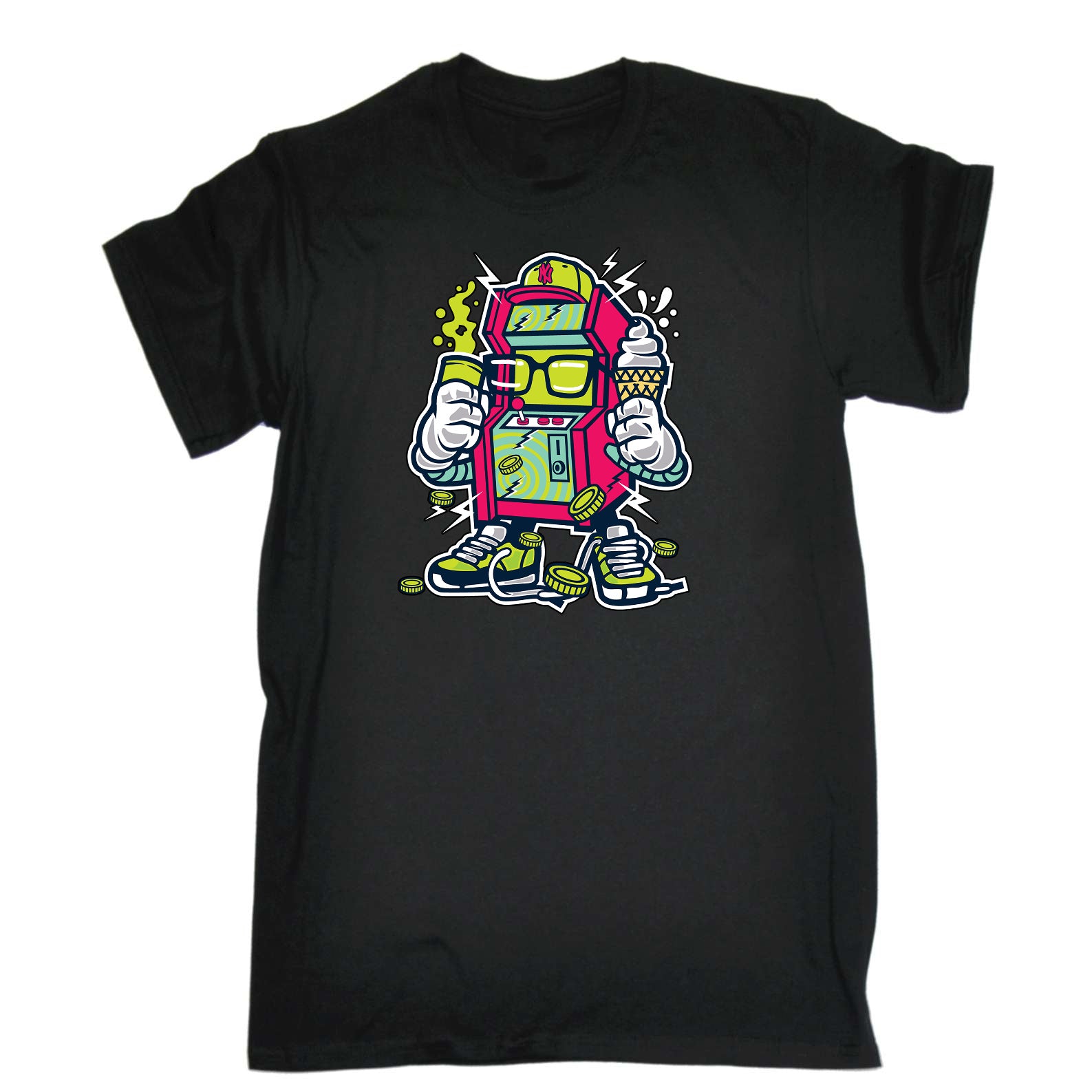 Game Machine Arcade Robot Retro - Mens Funny T-Shirt Tshirts