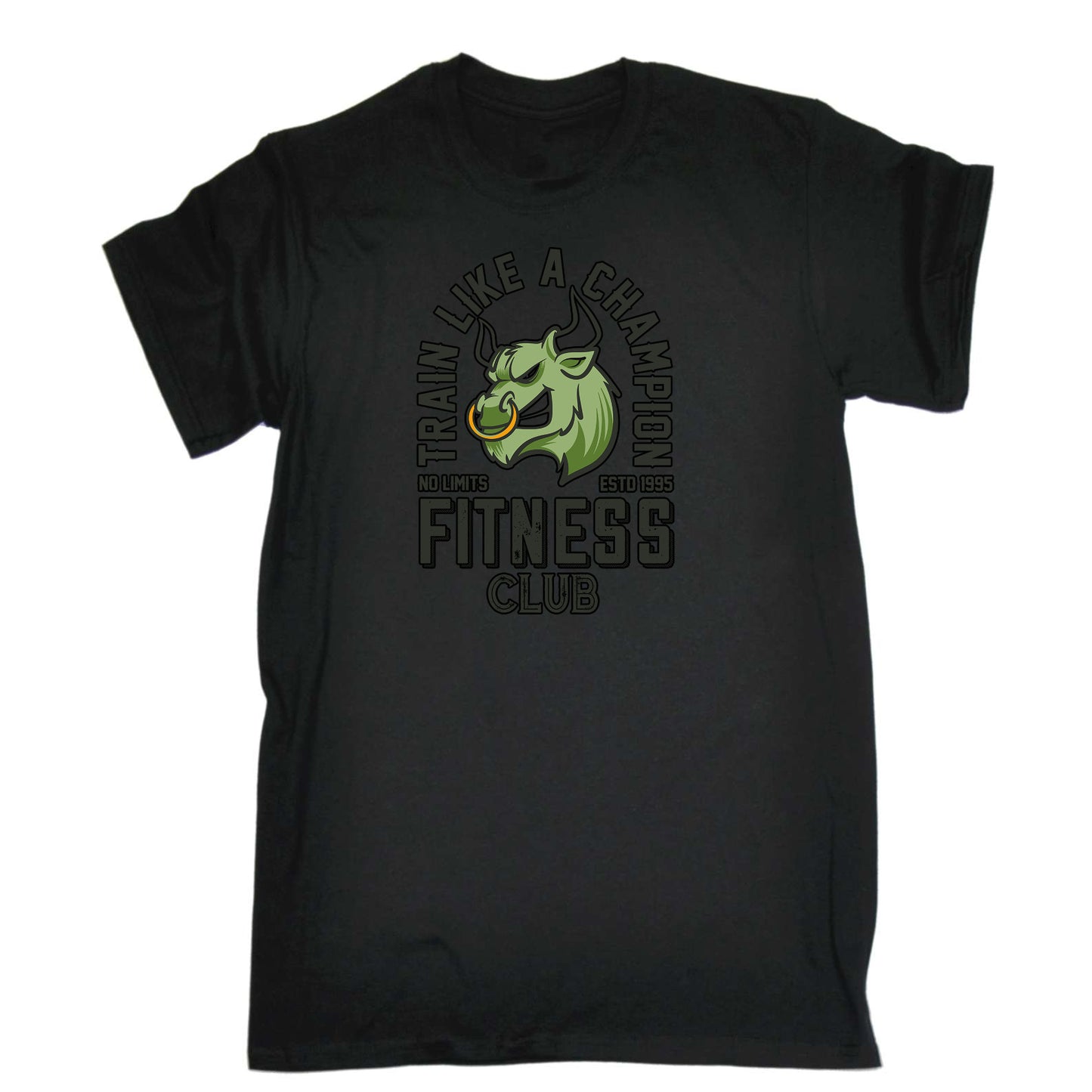 Train Like A Champ Bull Gym Bodybuilding Weights - Mens Funny T-Shirt Tshirts