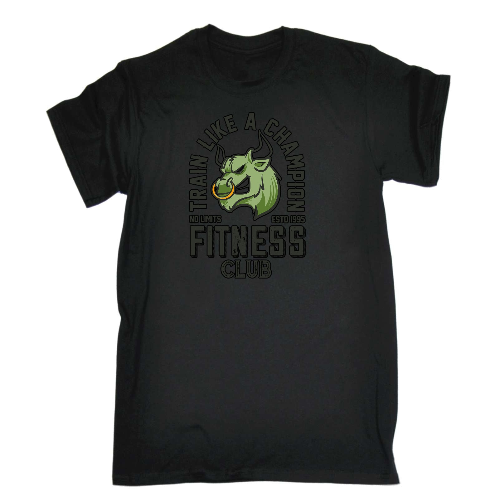Train Like A Champ Bull Gym Bodybuilding Weights - Mens Funny T-Shirt Tshirts