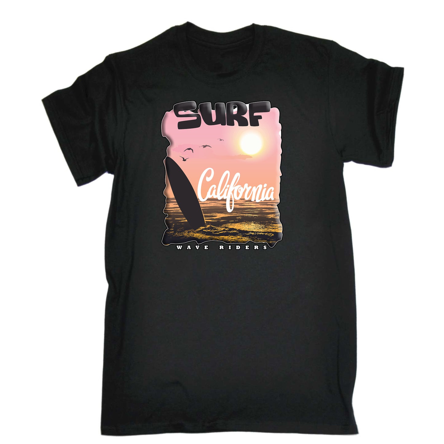 Surf California Wave Rider Surfing - Mens Funny T-Shirt Tshirts