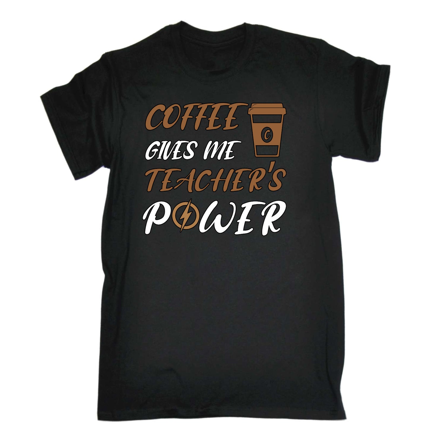Coffee Gives Me Teacher Power - Mens Funny T-Shirt Tshirts