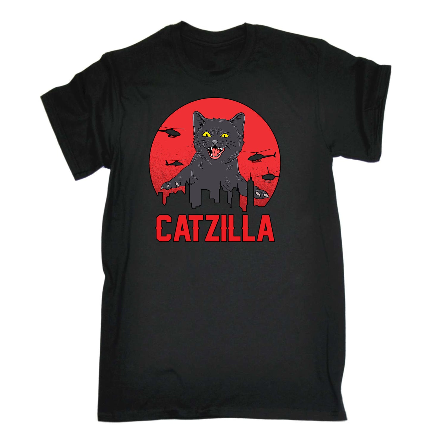 Catzilla Kitten Pussy Cat Cats - Mens Funny T-Shirt Tshirts