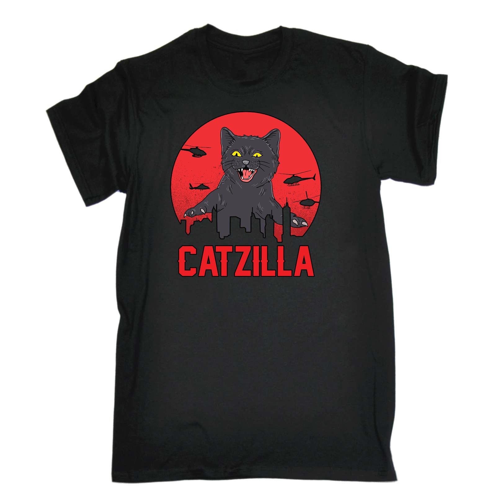 Catzilla Kitten Pussy Cat Cats - Mens Funny T-Shirt Tshirts