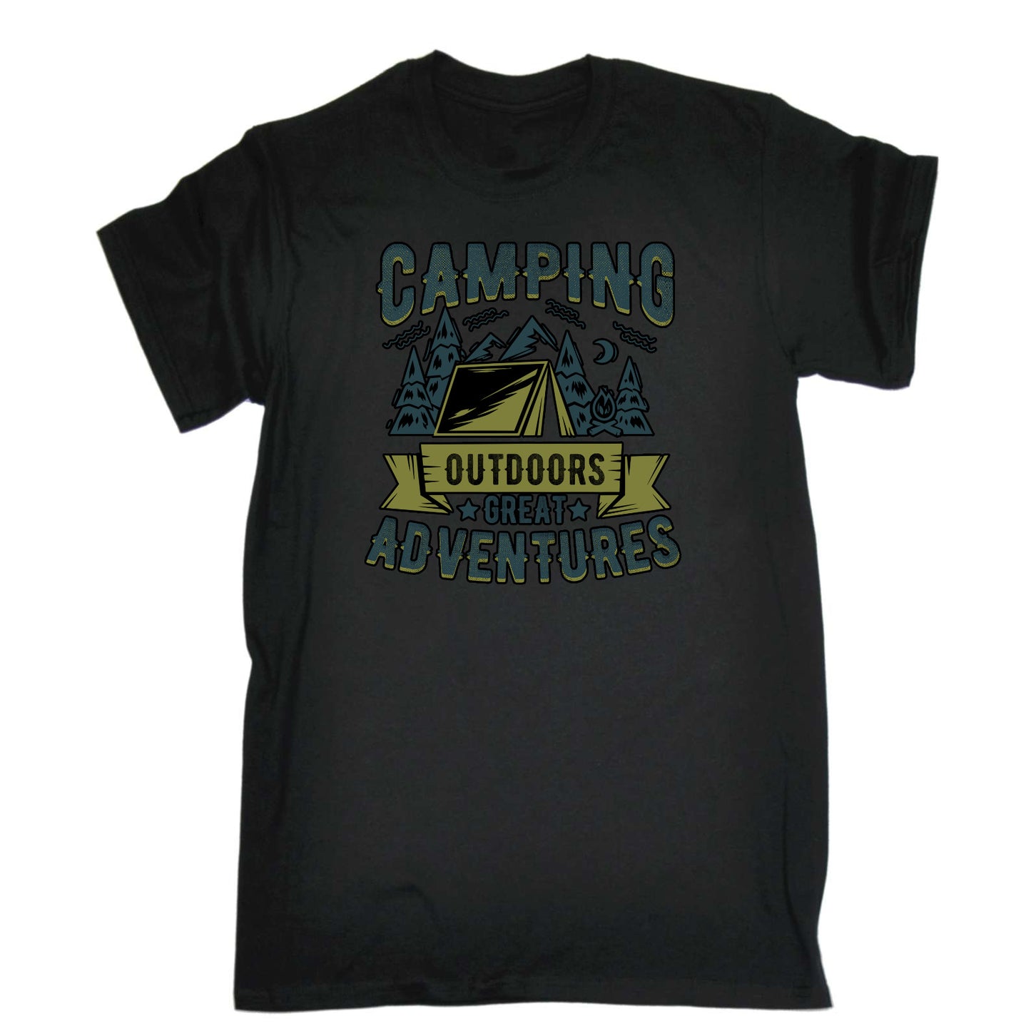 Camping Outdoors Great Adventures - Mens Funny T-Shirt Tshirts
