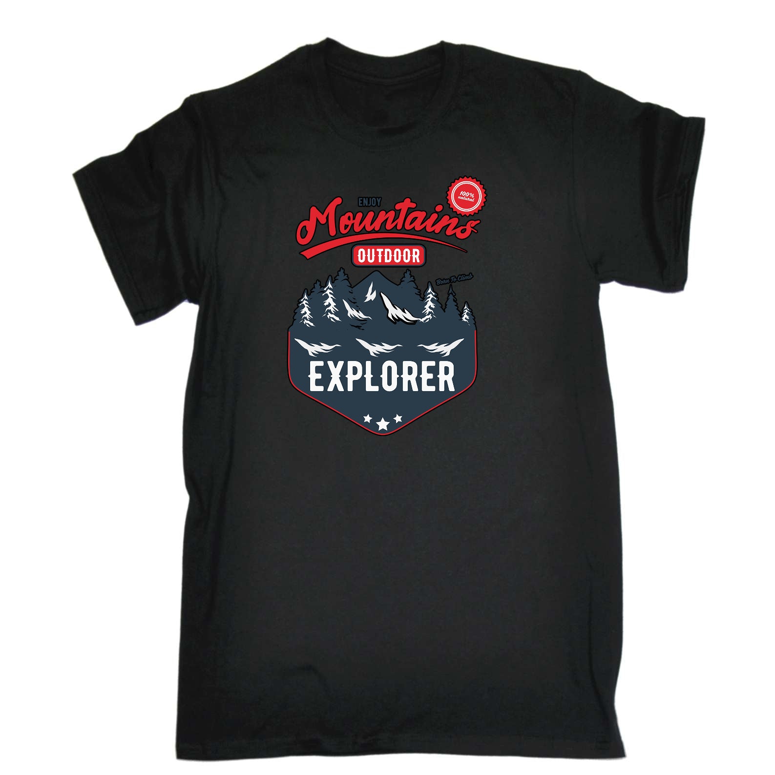 Born To Climb Mountain Outdoors - Mens Funny T-Shirt Tshirts