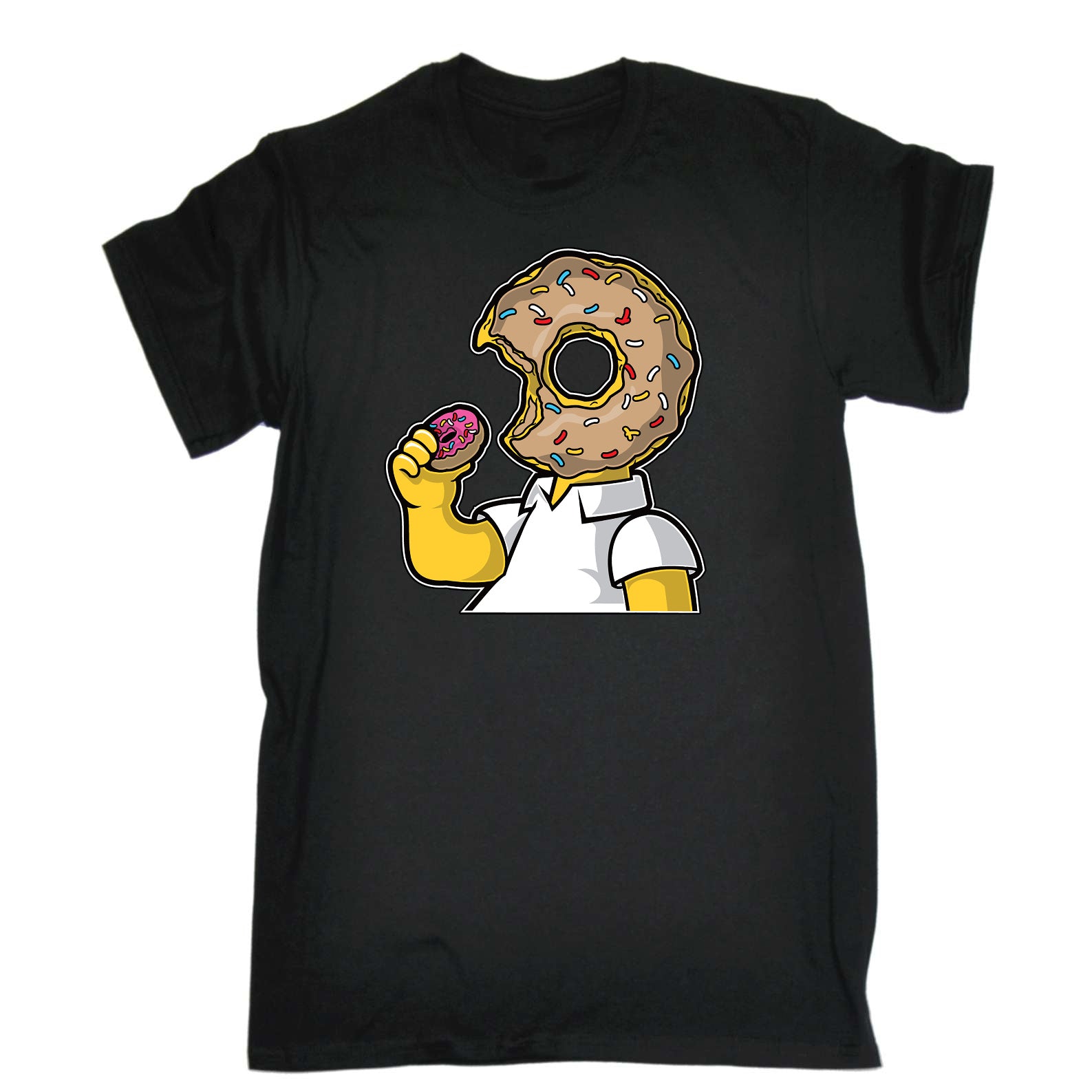 Donut Head Doughnuts Cartoon - Mens Funny T-Shirt Tshirts